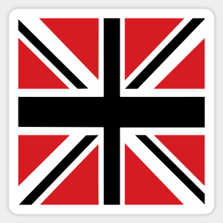 Manchester Red White Black Union Jack Flag Sticker